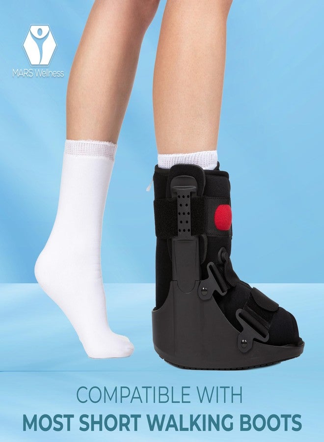 MARS WELLNESS Walking Boot Sock Liner - Low Top Short Cam Walker Boot Liner - 15 Inch walker Sock - 2 Socks - Image 2